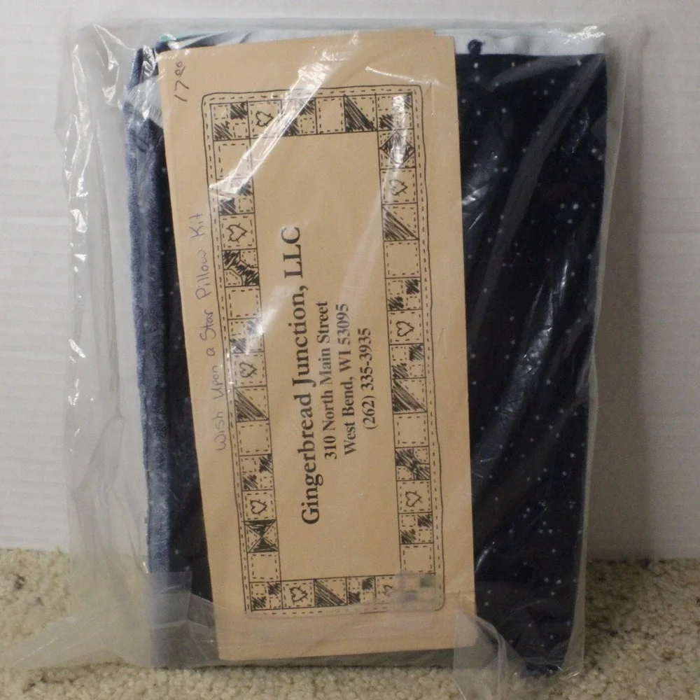 Fiber Mosaics Pillow Kit 65713 Wish Upon A Star Snowman Blue White Folk Art DIY
